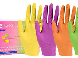 Нитриловые перчатки Тути Фрути ( разноцветные), 96 шт\упак