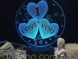 Ночник светильник Creative 3D I love you