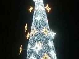 Новогоднее оформление фасада, оформление деревьев киев