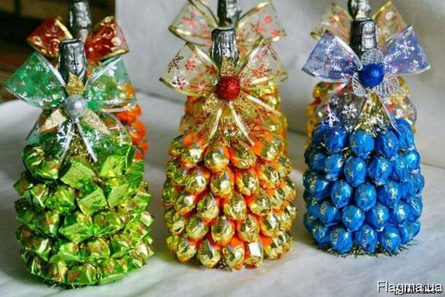 Новогодние букеты из конфет своими руками: сладкие и красивые подарки!