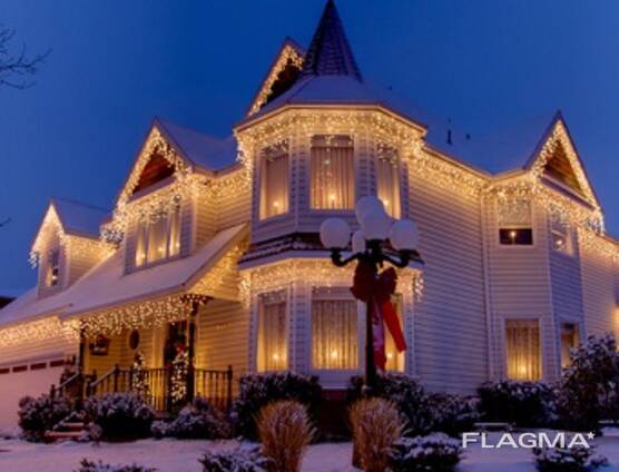 Новогодние мотивы! Конструкции, Иллюминация, Украшение гирляндами!