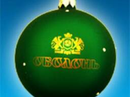 Новорічні ялинкові кульки з логотипом.