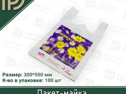 Пакет-майка Цветы 30*55 см, 100шт в упаковке