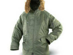 Парка летная N3B (Аляска), olive, длинная, зимняя.