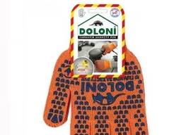 Перчатки Doloni с ПВХ рисунком оранжевые