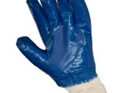 Перчатки х/б с нитриловым покрытием (синие)