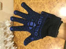 Перчатки рабочие зимние двойные (синие с точкой) Долони