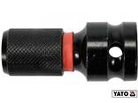 Перехідник ударний для викруткових насадок YATO з квадрату- 1/2" до HEX- 1/4" 50 мм - фото 2