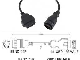 Переходник OBD-II 16-pin на 14-pin MB Sprinter, VW LT. . .