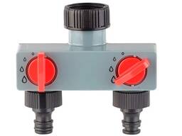 Переходник распределитель на 2 линии для полива, Aqualin 27211, для сада, огорода, дома