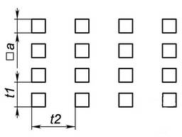 Перфорированные листы квадратные отверстия по прямоугольнику