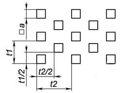 Перфорированные листы квадратные отверстия с симметричным смещением