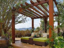 Пергола из дерева, термодерева от производителя.