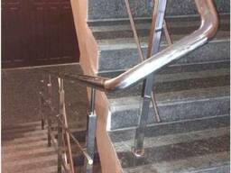 Перила из нержавейки прямые, наполнение 2 ригеля