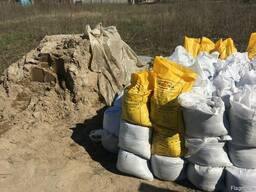 Песок в мешках пісок в мішках щебень отсев відсів цемент