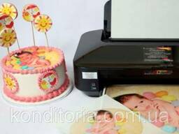 Пищевая печать на 6-ти цветном пищевой принтере, вафельгая бумага Modecor. ..