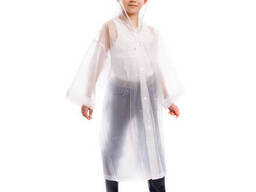 Плащ-дождевик детский EVA на кнопках прозрачный