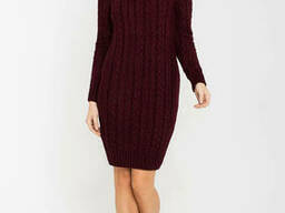 Платье вязаное бетти (бордовый)