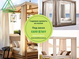 Пляжная садовая кровать беседка бунгало деревянная(ясень) под заказ