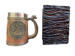 Подарочный набор Кружка 3 Викинг и Дракон и Блокнот 3 «Книга, смотрящего в ответ»