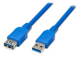 Подовжувач USB 3.0 AM / AF, 0.5m, Blue, Пакет, Q2