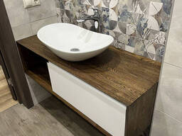Навісна тумба у ванну кімнату дерев'яна Ясень