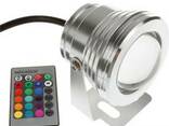 Подводный прожектор светильник LED RGB 10W 12V c пультом д/у
