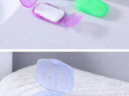 Походное, антибактериальное одноразовое бумажное мыло: в пластиковых боксах 20 листов в...