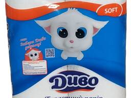 Папір туалетний Диво Soft Білий 2 шари 4шт