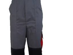 Полукомбинезон рабочий, серо-черный ( красные вставки )