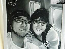 Портрет маслом по фото влюбленной пары любовь