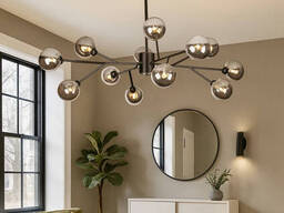 Потолочная люстра модерн на12 плафонов (7529806-12 BK+BK)