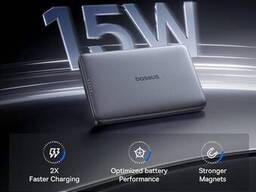 Повербанк 10000 mAh с беспроводной зарядкой MagSafe Baseus PicoGo Ultra-Slim Qi2 (27W. ..