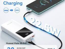 Повербанк 20000 mAh с быстрой зарядкой Vention power bank (2USB/Type-C, 22,5W). White