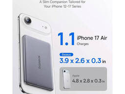 Повербанк 5000 mAh с беспроводной зарядкой MagSafe Baseus Baseus PicoGo AM41 Qi2 (20W. ..