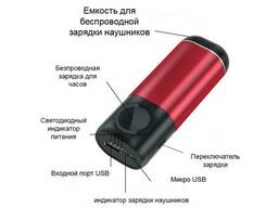 Power Bank 3 в 1 (Iphone Apple Watch AirPods) Бордовый отличный девайс для Iphone Apple