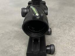 Прицел 4x32, прицельная сетка с зеленым шевроном, Weaver / Picatinny, цвет – Чёрный