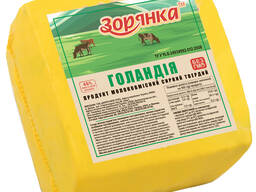 Продукт молоковмісний сирний твердий Голандія 45%, ТМ Зорянка, напівбрус 2,5кг.