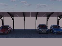 Проект навісу для машин з покриттям з сонячних панелей