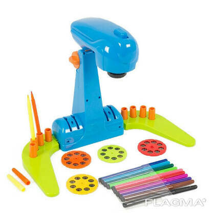 Детский проектор для рисования A-Toys с фломастерами (Синий ) (YM134(Blue))