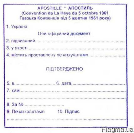 Проставление апостиля
