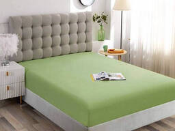 Простынь на резинке Оливка поплин Люкс , Турция 180*200*20