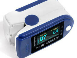 Пульсометр оксиметр на палец (пульсоксиметр) Contec CMS50D TFT Blue