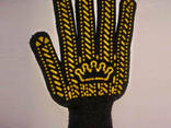 Рабочие перчатки с ПВХ точкой, нейлоновые, прорезиненные, хб - фото 3