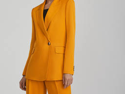 Рабочий офисный стильный женский брючный ярко-жёлтый костюм "Клэр"