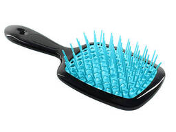 Расческа щетка для волос Superbrush Plus Hollow Comb Черно-бирюзовый