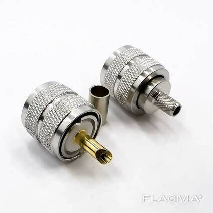 Разъем UHF Male (папа, вилка) PL259, UHF-PL обжимной на кабель RG58 RG142 RG223 LMR195. ..