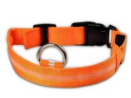 Ремешок регулируемый для собак светящийся 9395 L оранжевый