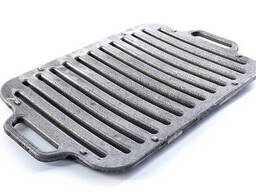 Решітка для грилю і барбекю чавунна з ручками 420х250мм товщина 20мм СИЛА