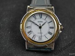 Годинник Ретро дизайн HANA на кожаном ремешке. Swiss movt. Вживане